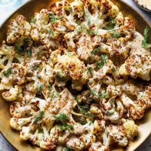 Roasted Cauliflower with Maple-Mustard Tahini