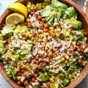 Grilled Corn and Avocado Salad with Harissa Ranch