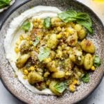 Brown Butter Corn and Pesto Gnocchi with Lemony Whipped Ricotta