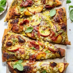 Peach and Prosciutto Pizza