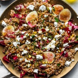 Warm Farro Salad with Fig Vinaigrette