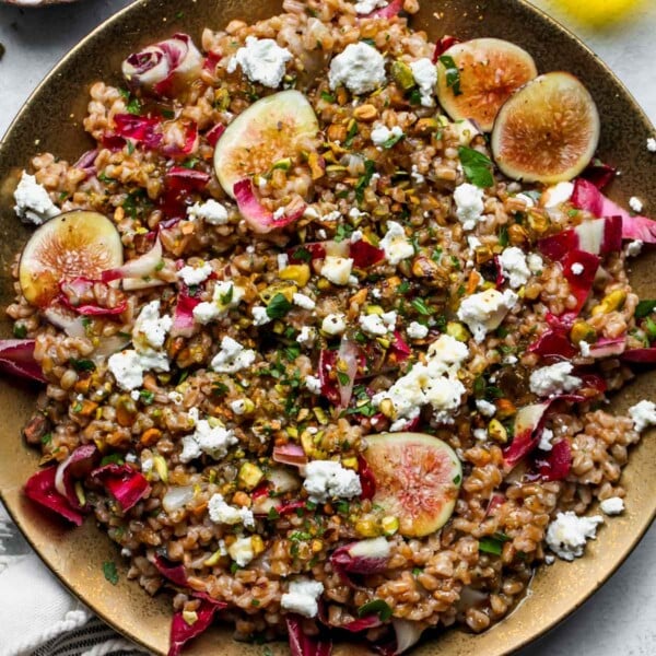 Warm Farro Salad with Fig Vinaigrette