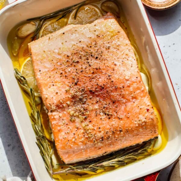 Garlic-Rosemary Citrus Slow-Roasted Salmon