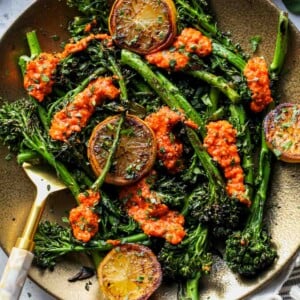 Charred Broccoli with Hazelnut Romesco