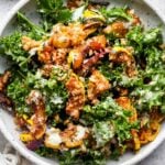 Roasted Delicata Squash and Kale Salad with Peppercorn Dressing