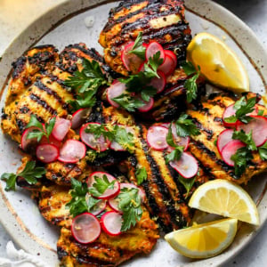 Turmeric Grilled Chicken with Lemon-Radish Salad