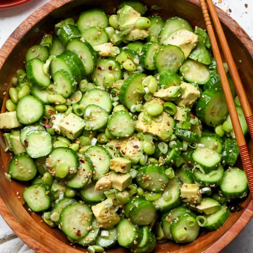 Cucumber-Edamame Salad with Sesame-Ginger Dressing