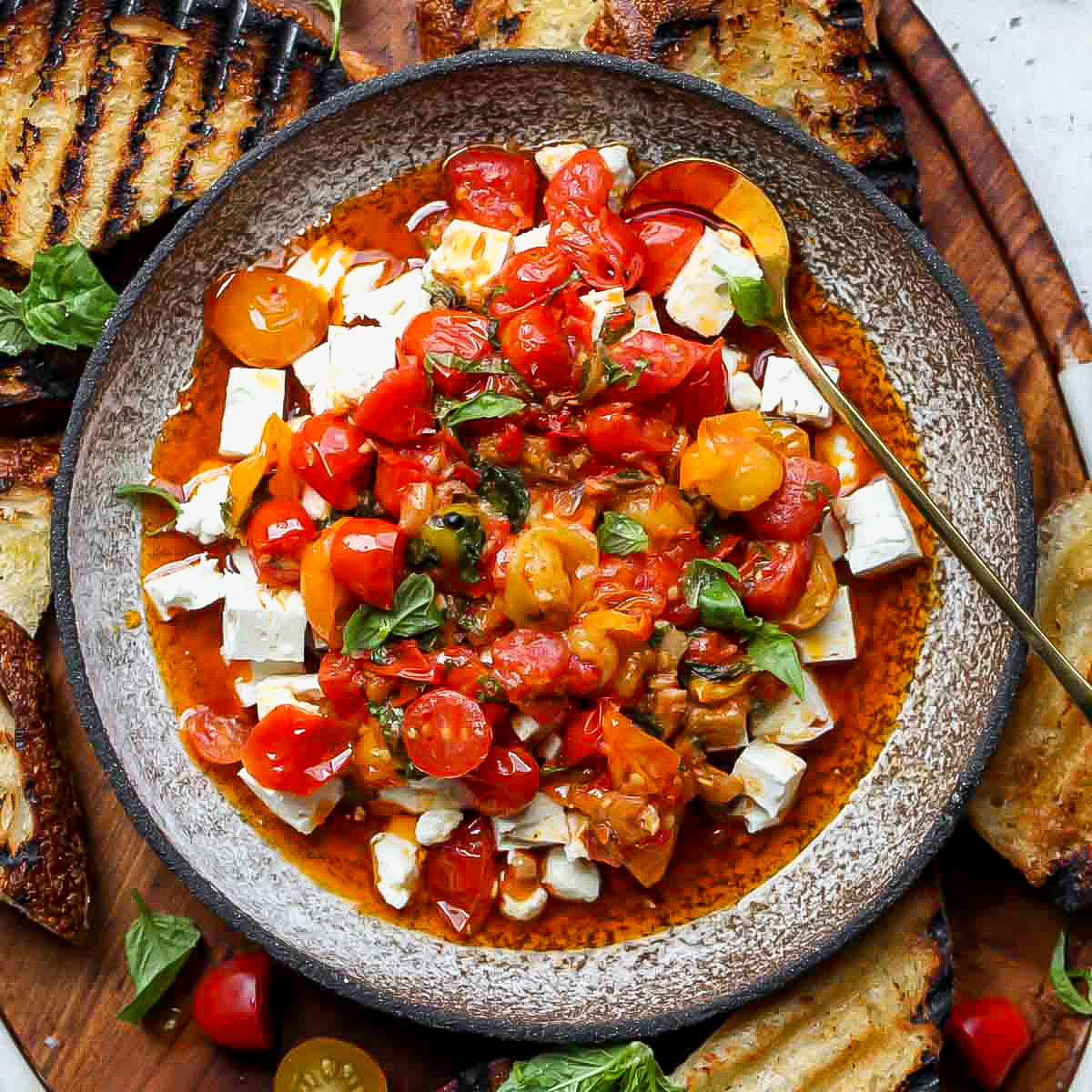 Spicy Tomato Marinated Feta