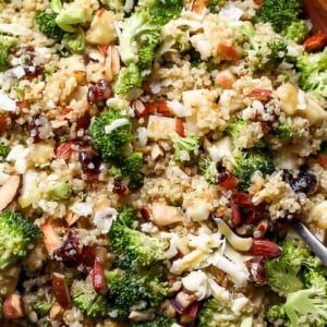 Broccoli-Cheddar Quinoa Salad with Honey-Mustard