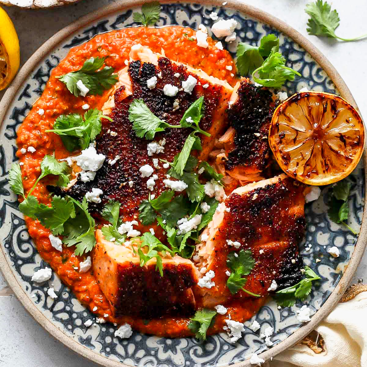 Broiled Salmon with Pepita Salsa
