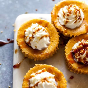 Mini Pumpkin-Tahini Cheesecakes