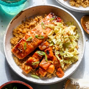 Sheet Pan Miso-Ginger Salmon and Butternut Squash