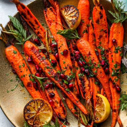 Harissa-Honey Roasted Carrots