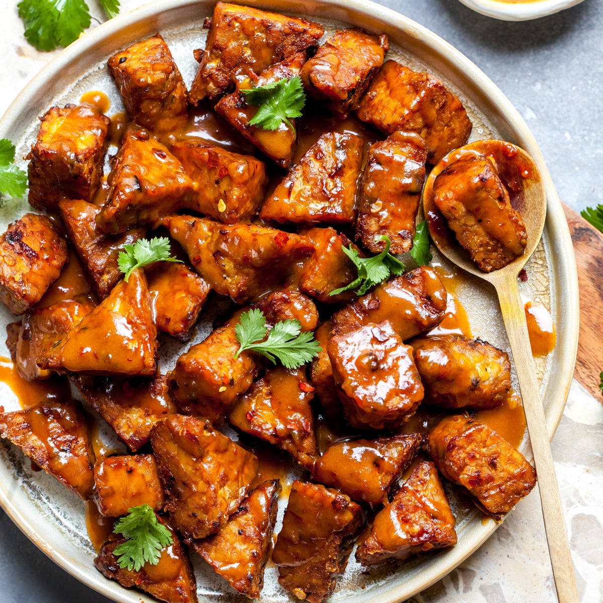 Marinated Peanut Baked Tempeh