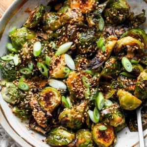 Creamy Sriracha Brussels Sprouts