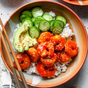 Honey-Gochujang Shrimp Bowls