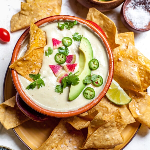 Vegan Queso with Green Chiles