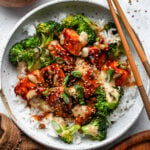 Sesame Salmon Rice Bowls with Creamy Ginger Sauce