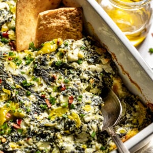 Spinach and Pepperoncini Baked Feta Dip