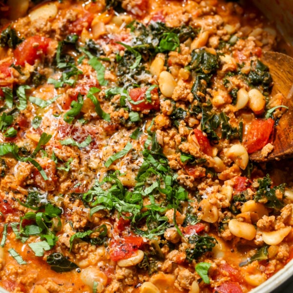 Tuscan Turkey and White Bean Skillet