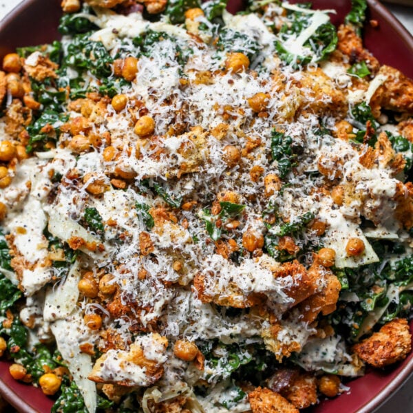 Cacio e Pepe Kale and Fennel Caesar Salad