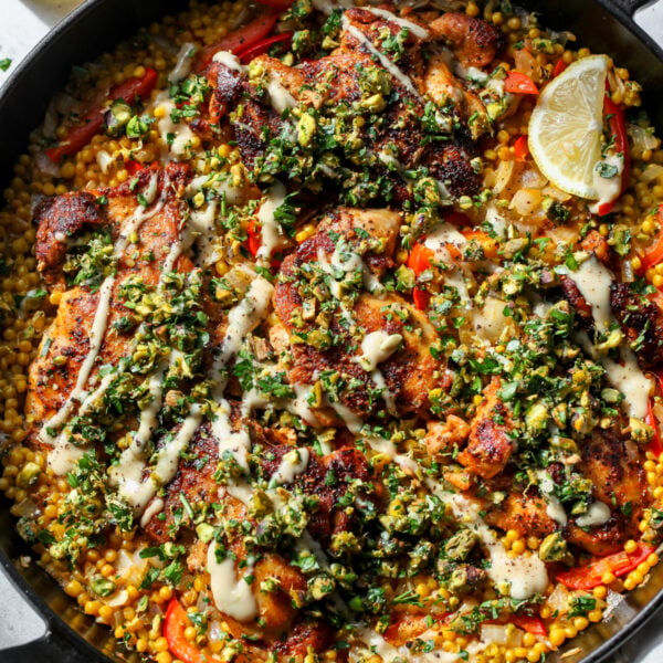 One Pan Mediterranean Chicken and Couscous