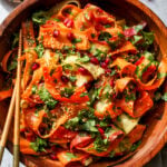 Shaved Carrot Salad with Citrus Miso-Ginger Dressing