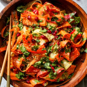 Shaved Carrot Salad with Citrus Miso-Ginger Dressing